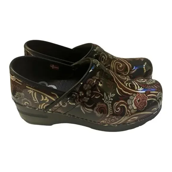 Sanita Chaya Arabesque Patent Leather Professional Clogs EU 38 Womens Size 7-7.5 - Picture 2 of 6